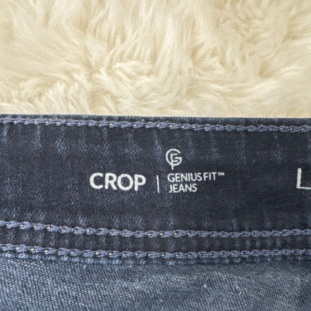 Lane Bryant Crop Genius Fit Jeans Plus 18 (38x25) Dark Wash Blue Stretch Womens - Picture 5 of 10